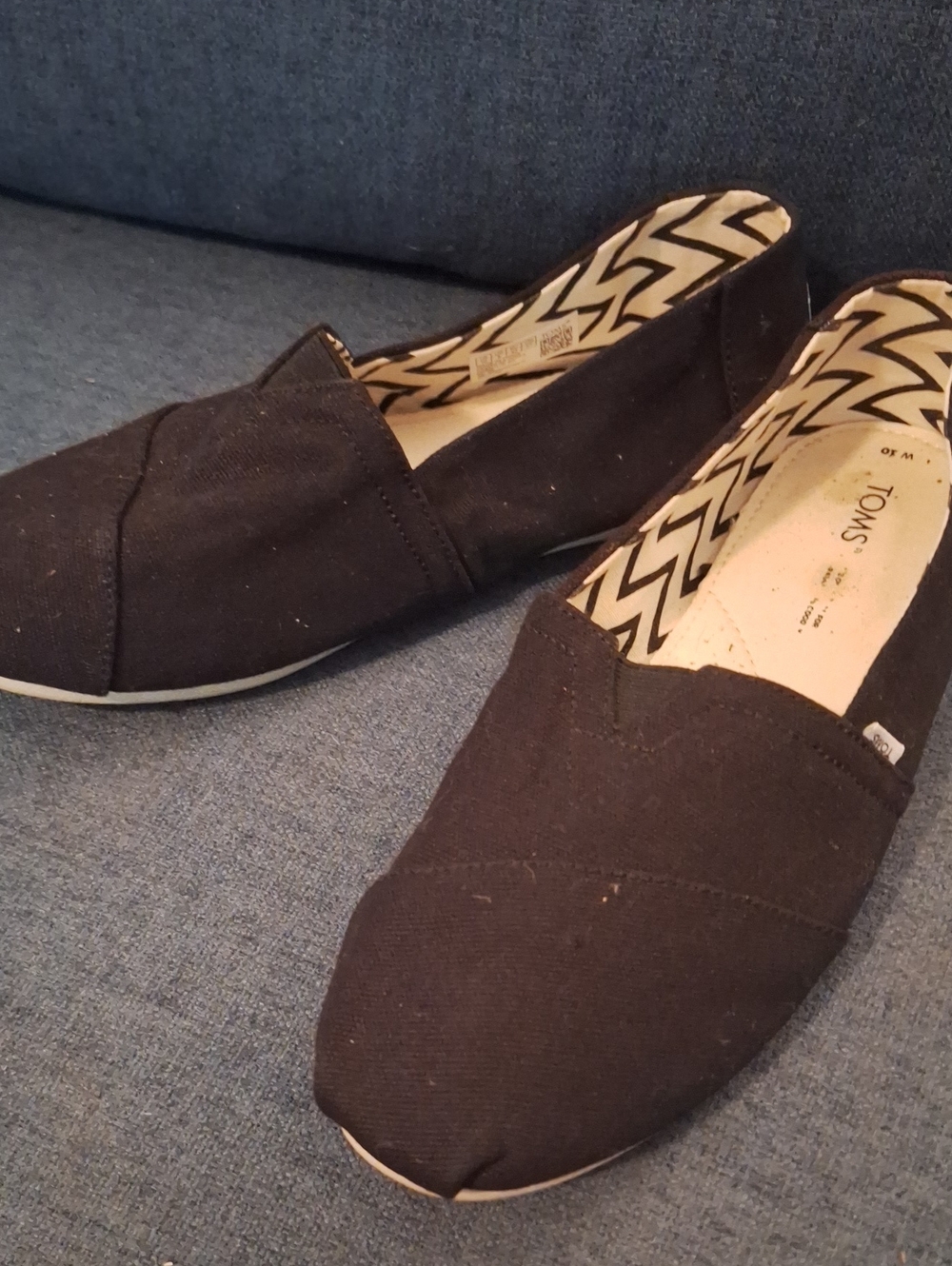 Toms Black Canvas Slip-On Flats